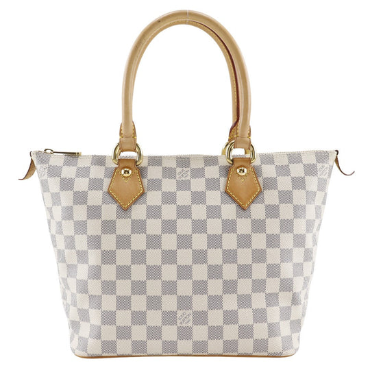LOUIS VUITTON Handbag N51186 Damier Azur Canvas White Saleya PM Women Used Authentic