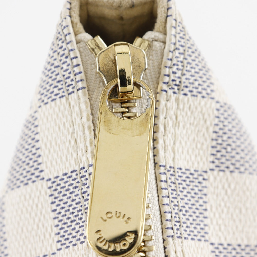 LOUIS VUITTON Handbag N51186 Damier Azur Canvas White Saleya PM Women Used Authentic