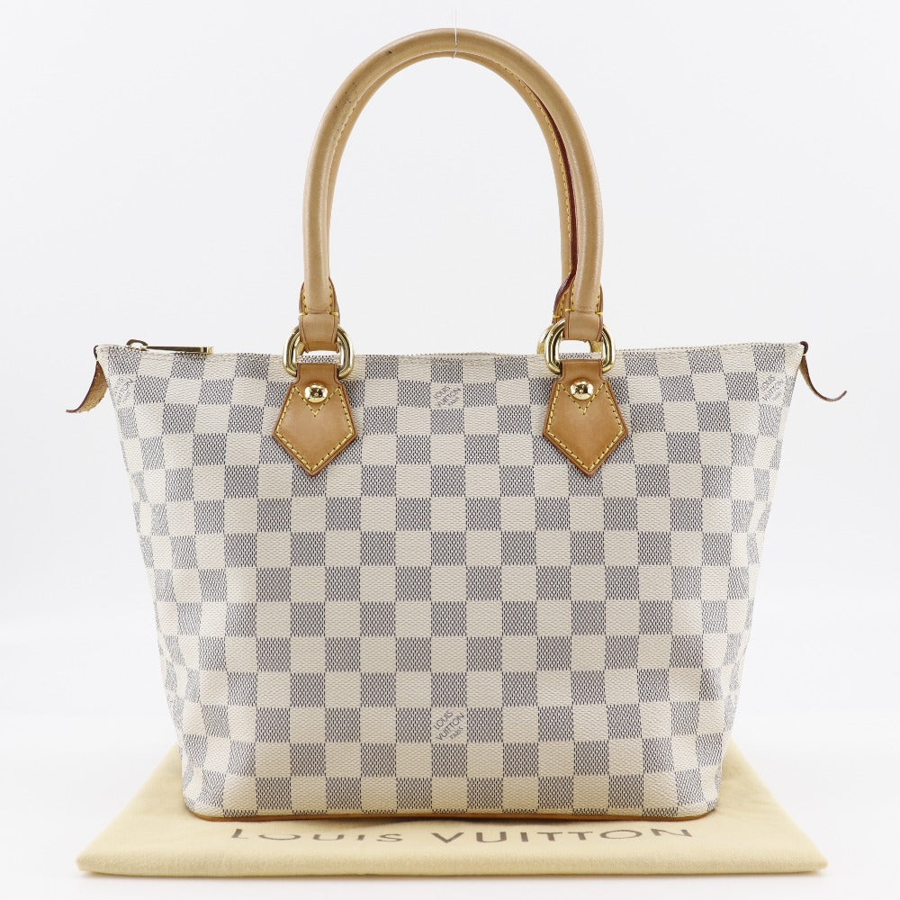 LOUIS VUITTON Handbag N51186 Damier Azur Canvas White Saleya PM Women Used Authentic