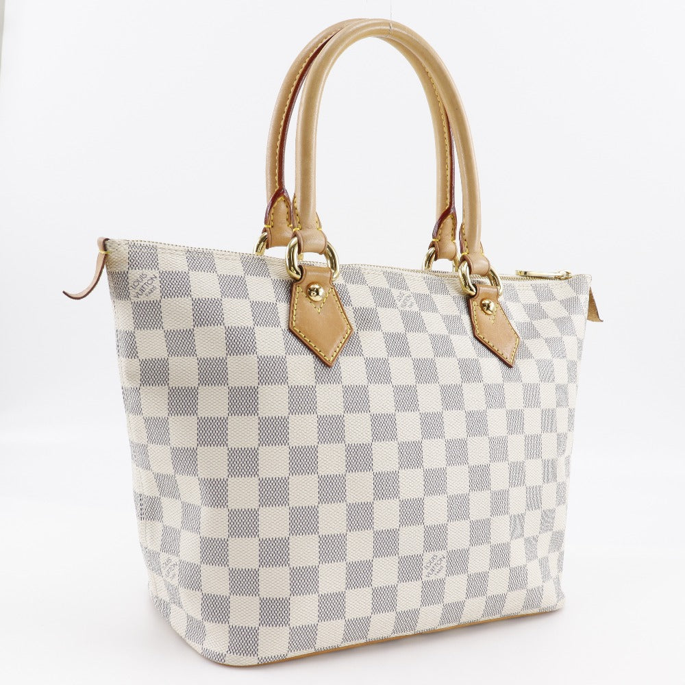 LOUIS VUITTON Handbag N51186 Damier Azur Canvas White Saleya PM Women Used Authentic