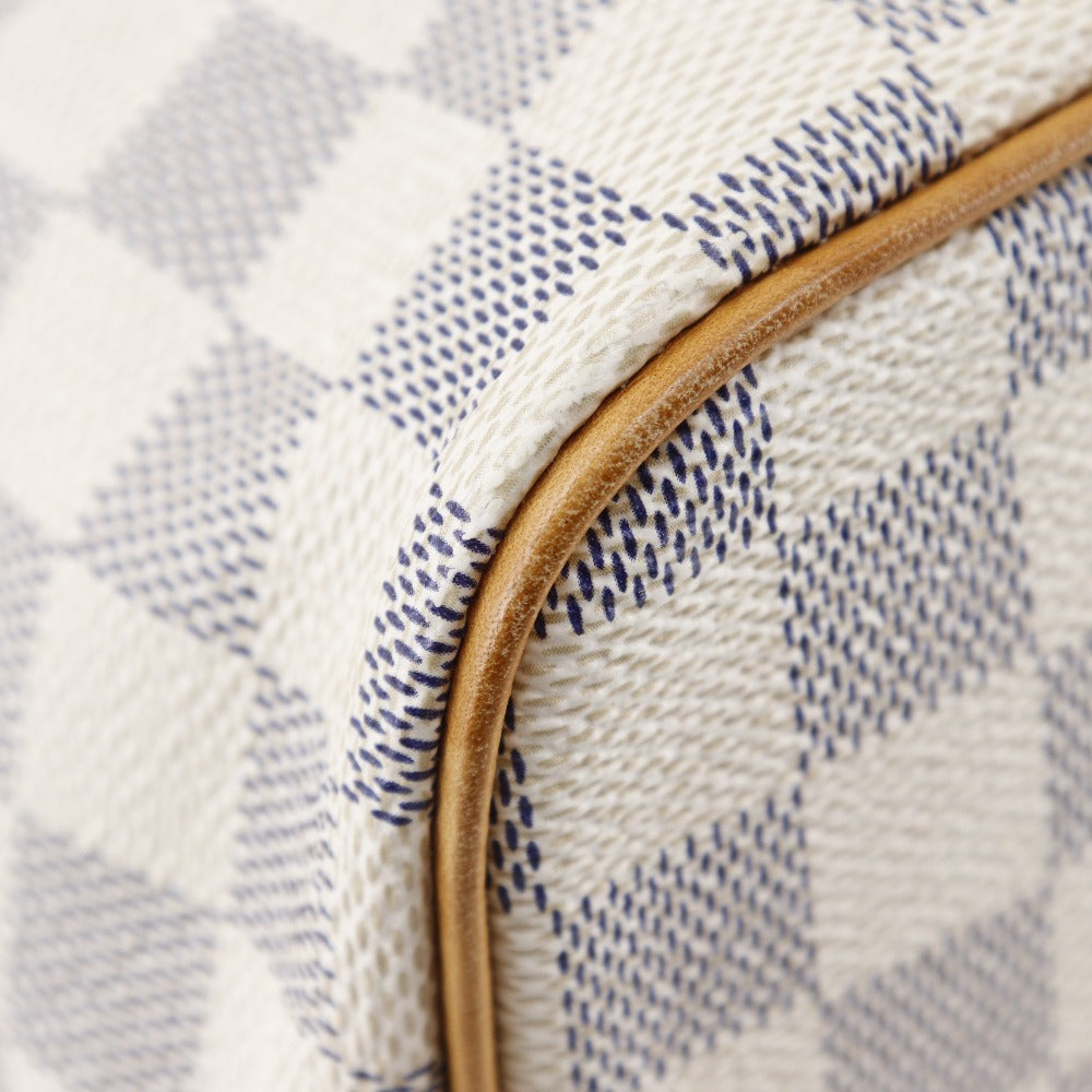 LOUIS VUITTON Handbag N51186 Damier Azur Canvas White Saleya PM Women Used Authentic
