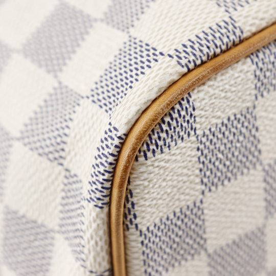 LOUIS VUITTON Handbag N51186 Damier Azur Canvas White Saleya PM Women Used Authentic