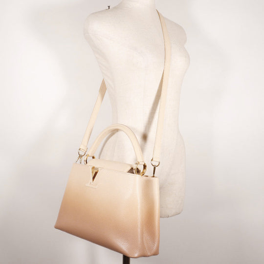 LOUIS VUITTON Handbag M53250 Taurillon Clemence Leather beige gradation 2WAYShoulder Capusine PM Women Used Authentic