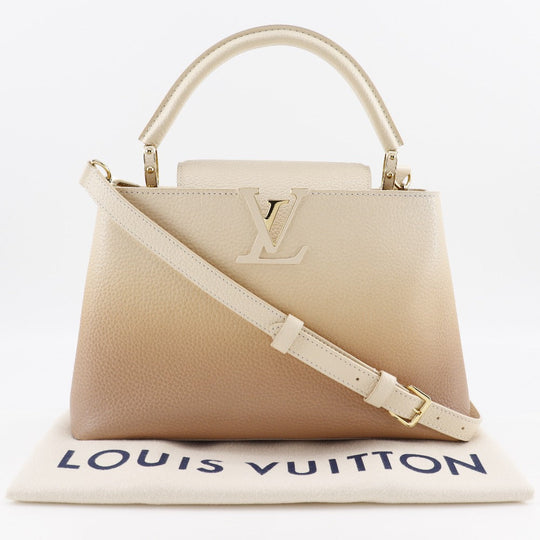 LOUIS VUITTON Handbag M53250 Taurillon Clemence Leather beige gradation 2WAYShoulder Capusine PM Women Used Authentic