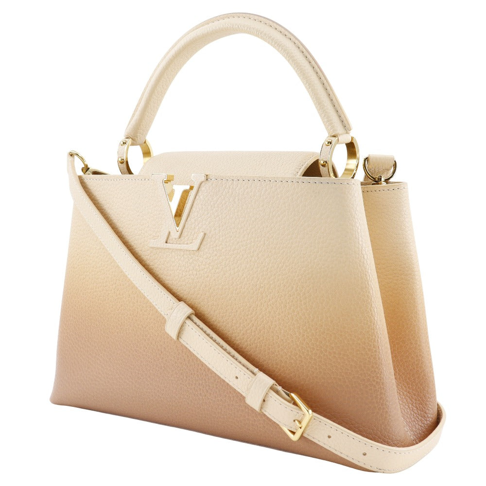 LOUIS VUITTON Handbag M53250 Taurillon Clemence Leather beige gradation 2WAYShoulder Capusine PM Women Used Authentic