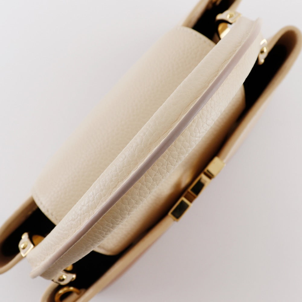 LOUIS VUITTON Handbag M53250 Taurillon Clemence Leather beige gradation 2WAYShoulder Capusine PM Women Used Authentic