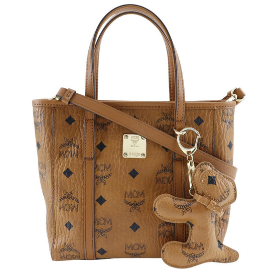 MCM Handbag leather Brown 2WAYShoulder Vicetos Women Used Authentic