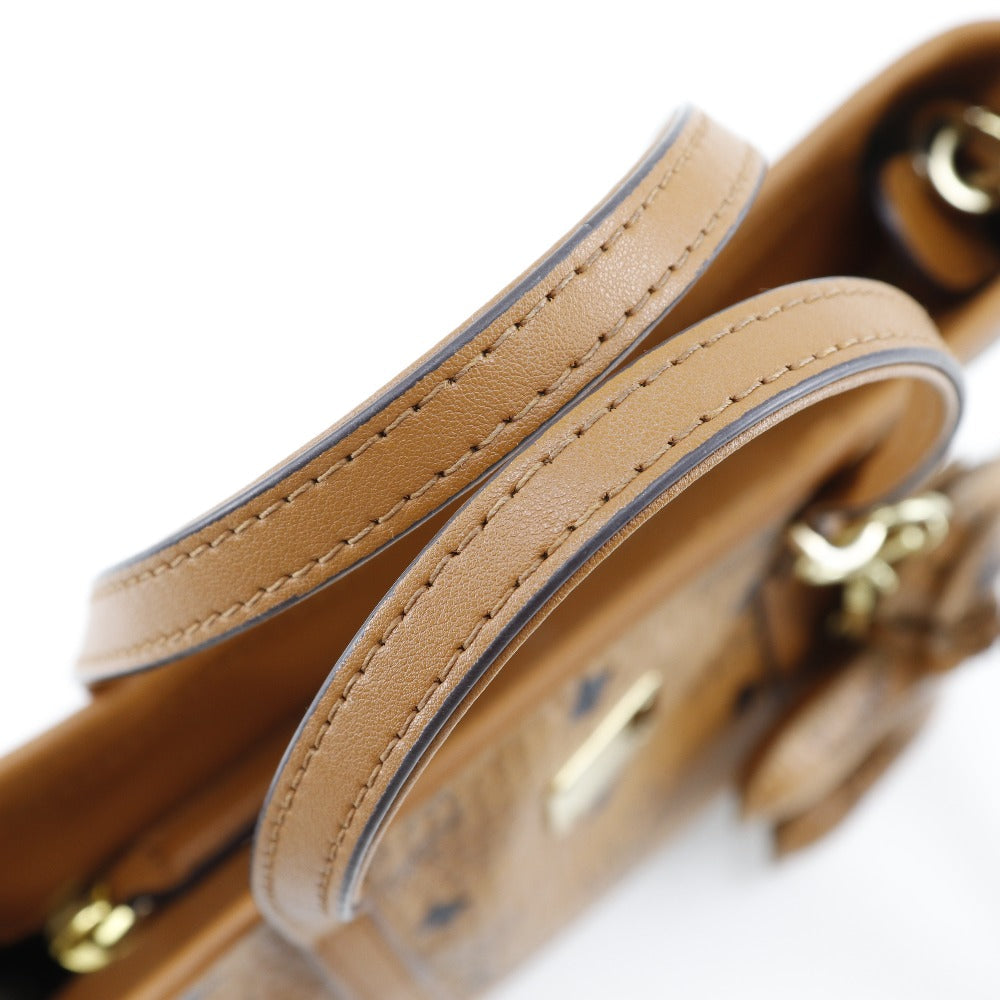 MCM Handbag leather Brown 2WAYShoulder Vicetos Women Used Authentic