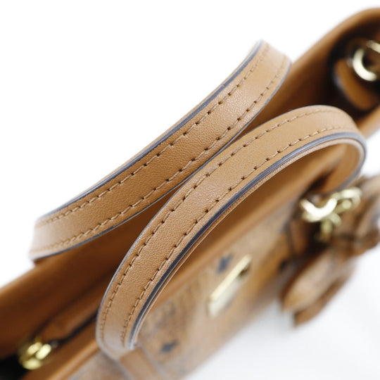 MCM Handbag leather Brown 2WAYShoulder Vicetos Women Used Authentic