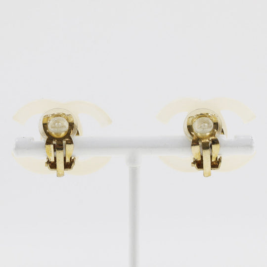 CHANEL Earring plastic White COCO Mark Women Used Authentic