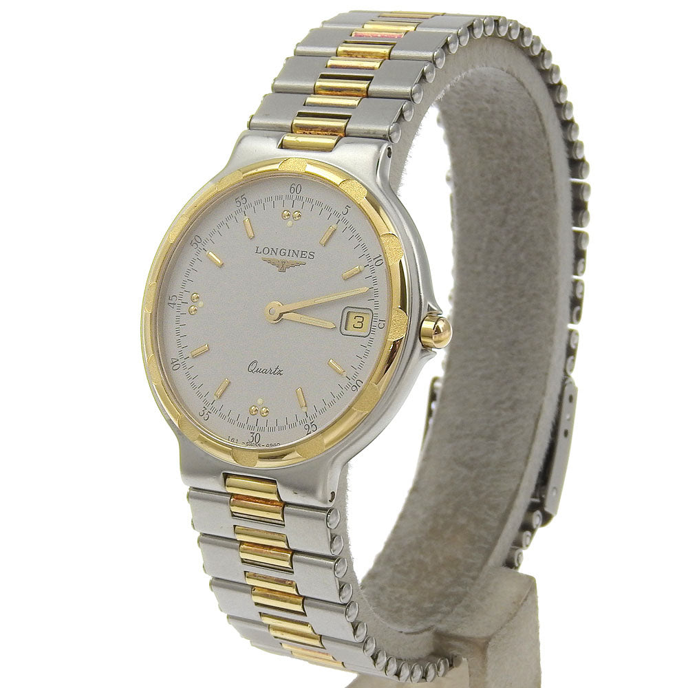 LONGINES Watches Quartz Stainless Steel , Plated Gold gray cal.L161.2 Conquest gray dial mens Used Authentic