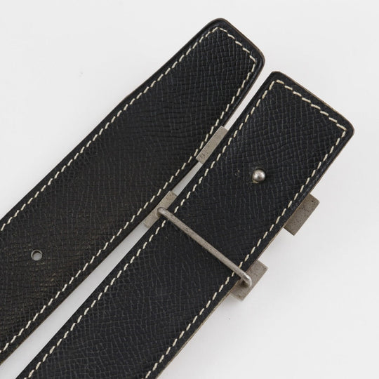 HERMES belt leather Brown / black reversible Constance H belt 90 mens Used Authentic