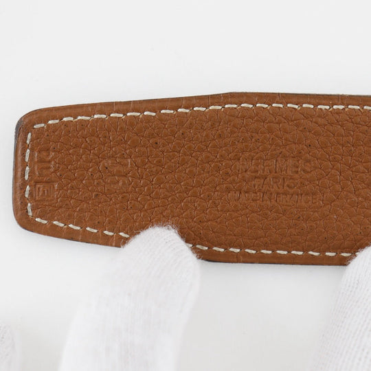 HERMES belt leather Brown / black reversible Constance H belt 90 mens Used Authentic