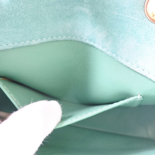 CHANEL Handbag Suede Green vintage COCO Mark Chain handbag Women Used Authentic