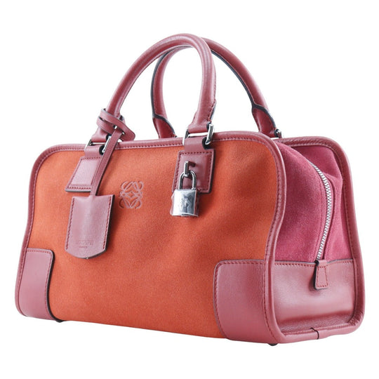 LOEWE Handbag Suede Red / orange Americana 28 Women Used Authentic