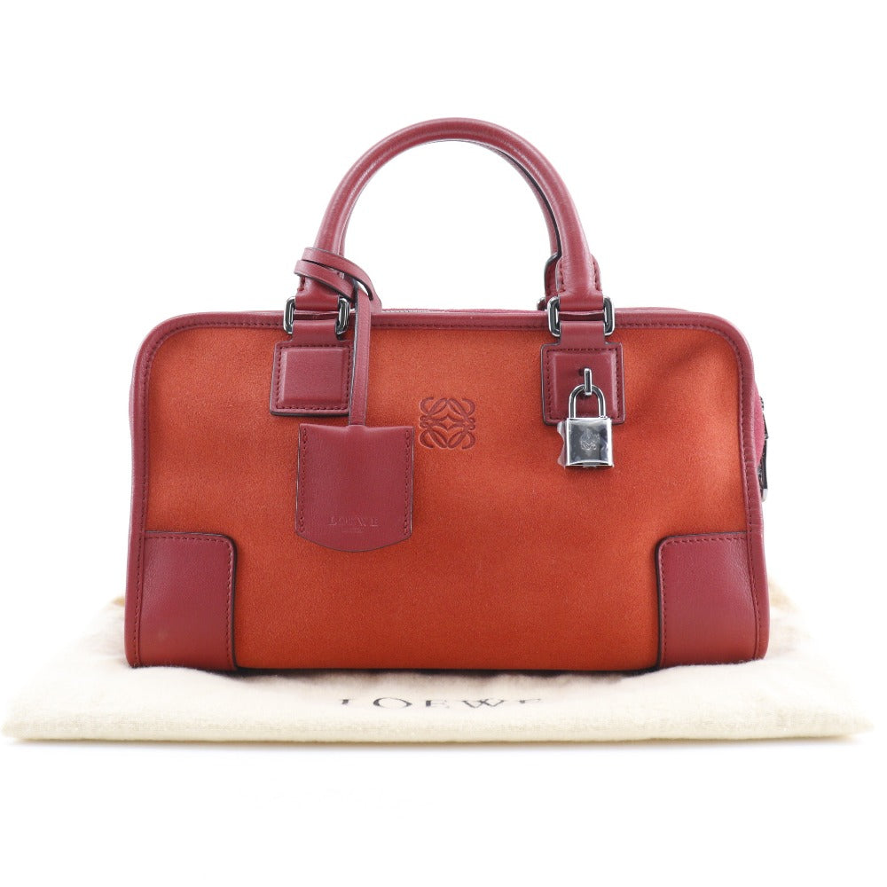 LOEWE Handbag Suede Red / orange Americana 28 Women Used Authentic
