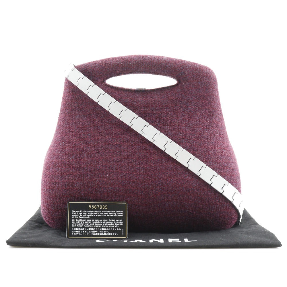 CHANEL Handbag tweed Red 2005 Premium Edition 2WAYShoulder Hip bag Women Used Authentic