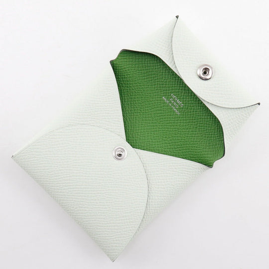 HERMES Coin case Epsom Light green By color Bastia unisex(Unisex) Used Authentic