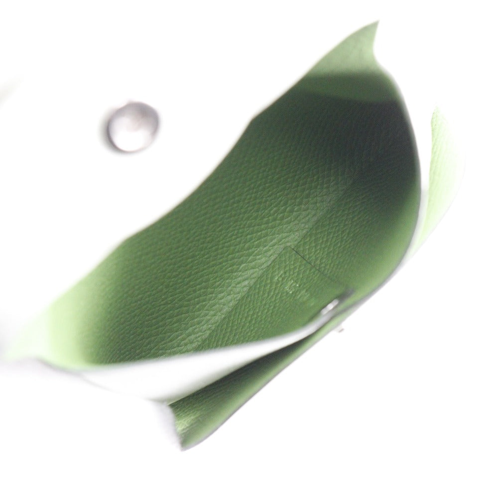 HERMES Coin case Epsom Light green By color Bastia unisex(Unisex) Used Authentic
