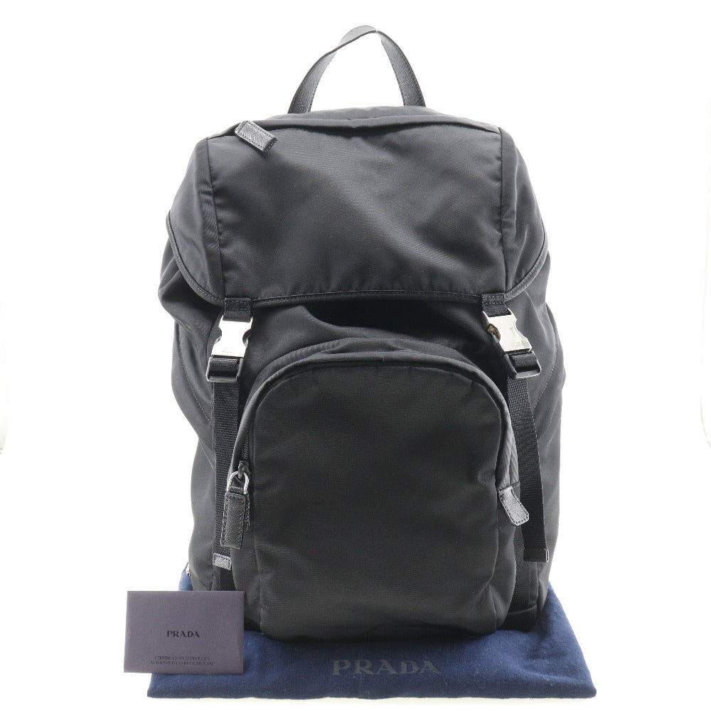 PRADA Backpack 2VZ135 Nylon black unisex(Unisex) Used Authentic