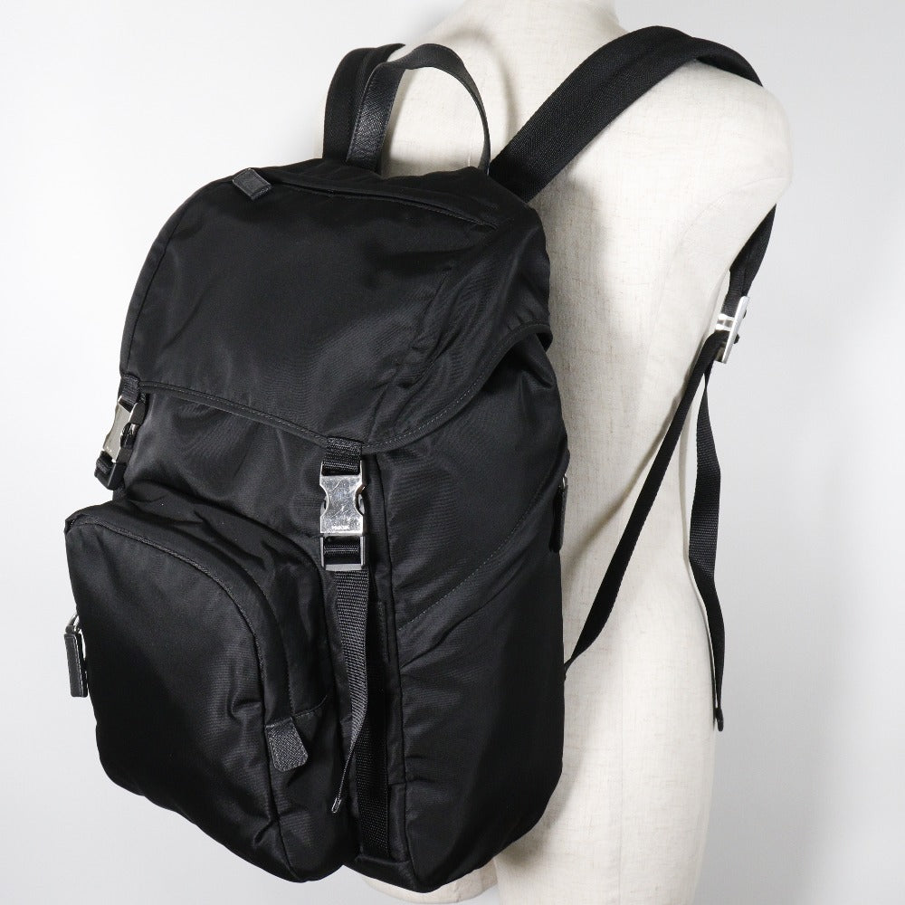 PRADA Backpack 2VZ135 Nylon black unisex(Unisex) Used Authentic