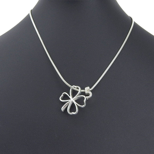 CHANEL Necklace Silver925 Silver Clover No.5 Icon Women Used Authentic