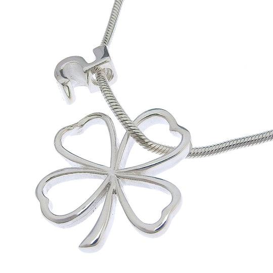 CHANEL Necklace Silver925 Silver Clover No.5 Icon Women Used Authentic