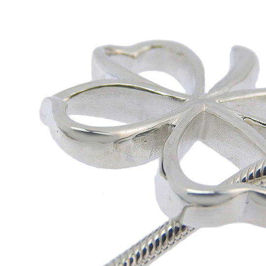 CHANEL Necklace Silver925 Silver Clover No.5 Icon Women Used Authentic