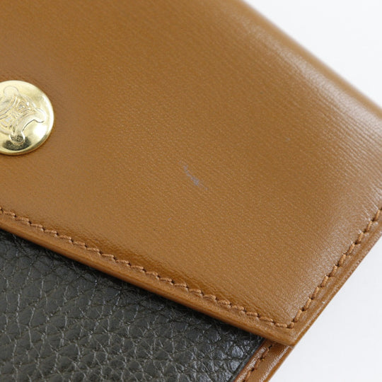 CELINE Bifold Wallet leather Brown W Hook Wallet  Women Used Authentic