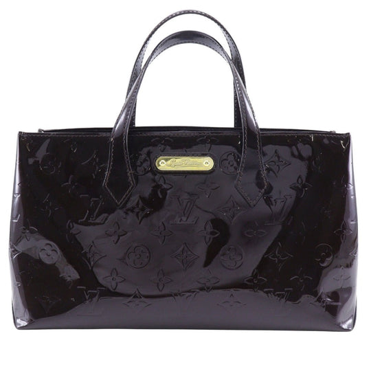 LOUIS VUITTON Handbag M93641 Monogram Vernis wine-red Wilsher PM Women Used Authentic
