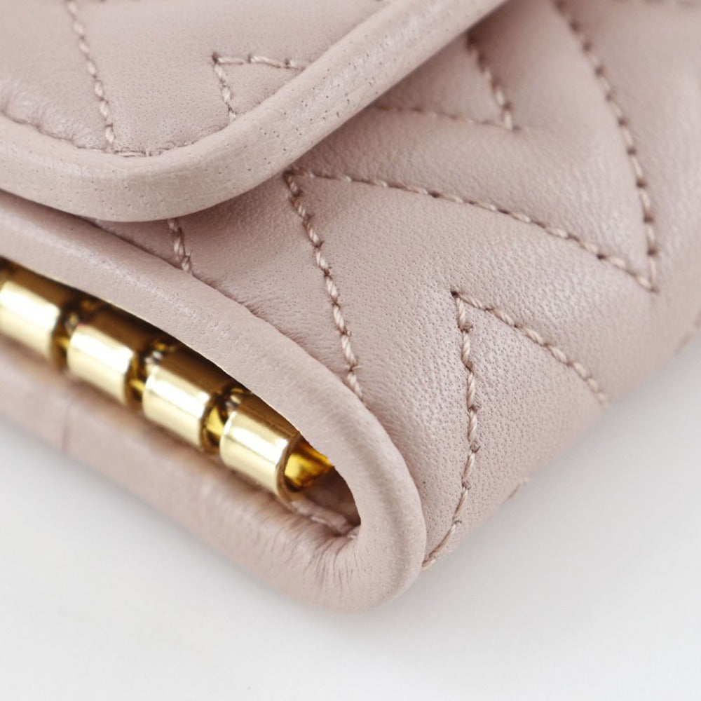MIUMIU Key case Key holder  5PG222 leather pink Materasse Women Used Authentic