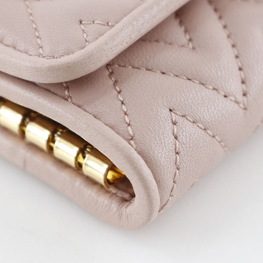 MIUMIU Key case Key holder  5PG222 leather pink Materasse Women Used Authentic