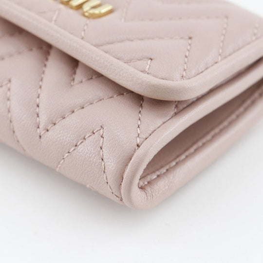 MIUMIU Key case Key holder  5PG222 leather pink Materasse Women Used Authentic