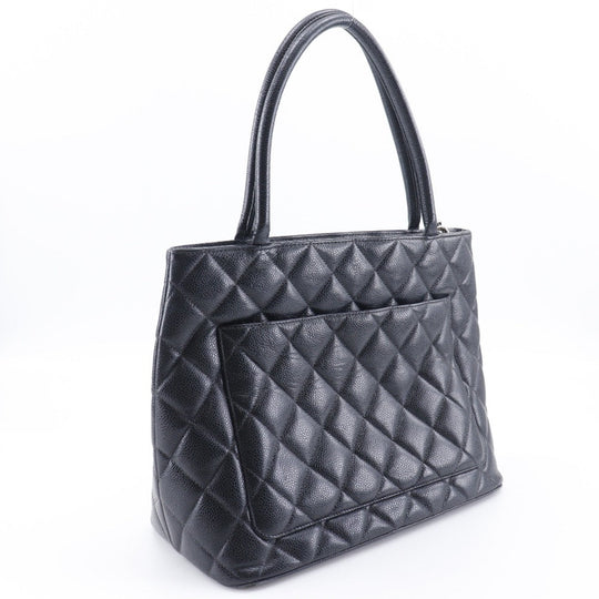 CHANEL Tote Bag A01804 Caviar skin black Replica Tote Women Used Authentic