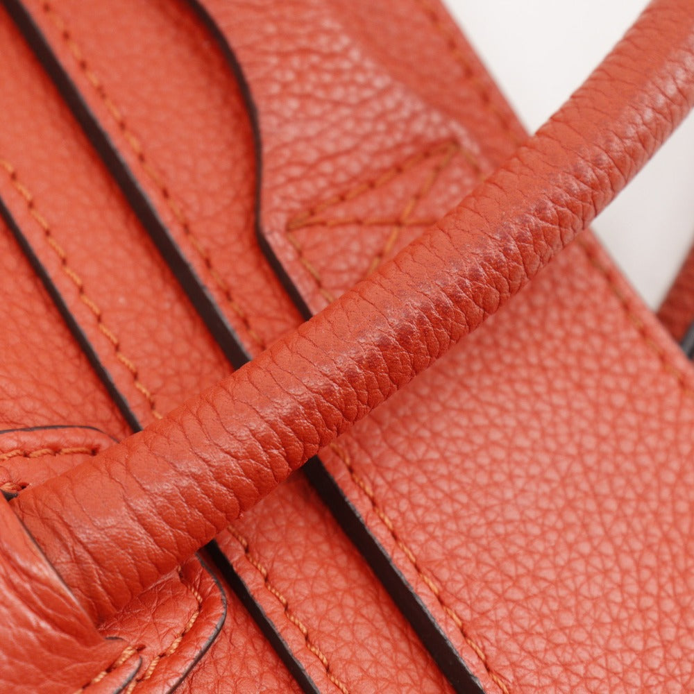 CELINE Handbag leather Red Micro shopper Luggage Women Used Authentic