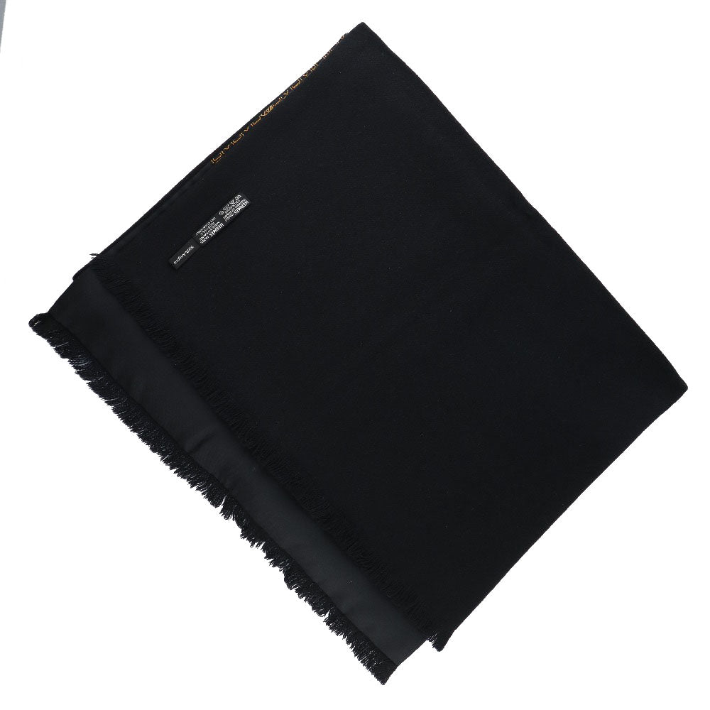 HERMES Scarf Silk, Angora black unisex(Unisex) Used Authentic