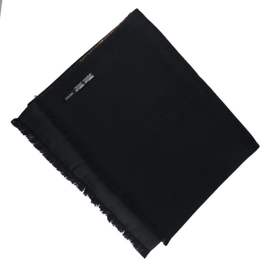 HERMES Scarf Silk, Angora black unisex(Unisex) Used Authentic