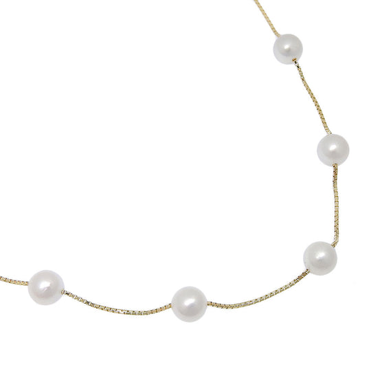 TASAKI Necklace K18 Yellow Gold, Pearl gold Pearl station Women Used Authentic