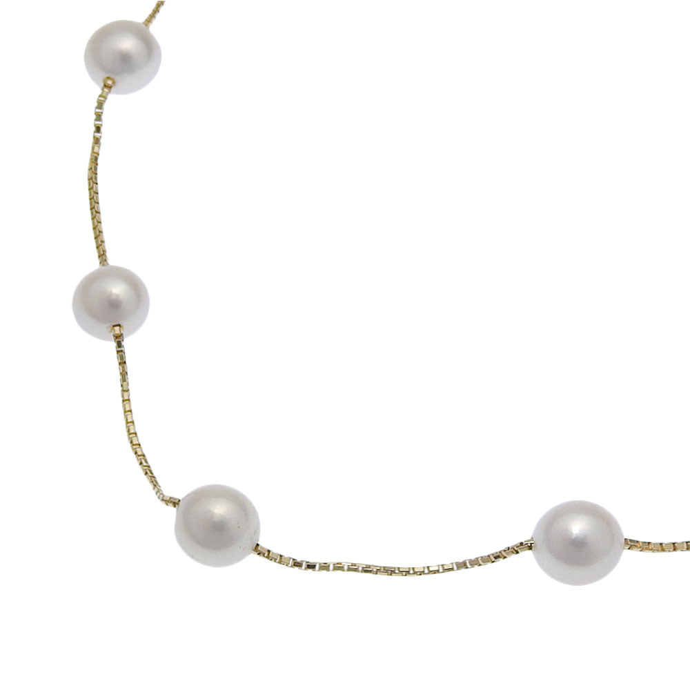 TASAKI Necklace K18 Yellow Gold, Pearl gold Pearl station Women Used Authentic