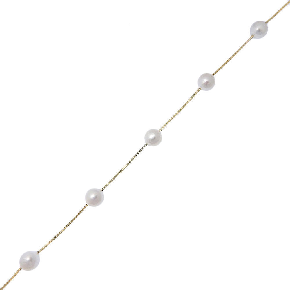 TASAKI Necklace K18 Yellow Gold, Pearl gold Pearl station Women Used Authentic