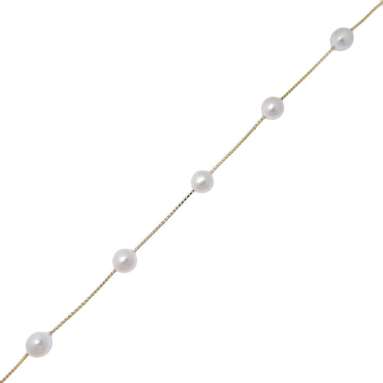 TASAKI Necklace K18 Yellow Gold, Pearl gold Pearl station Women Used Authentic