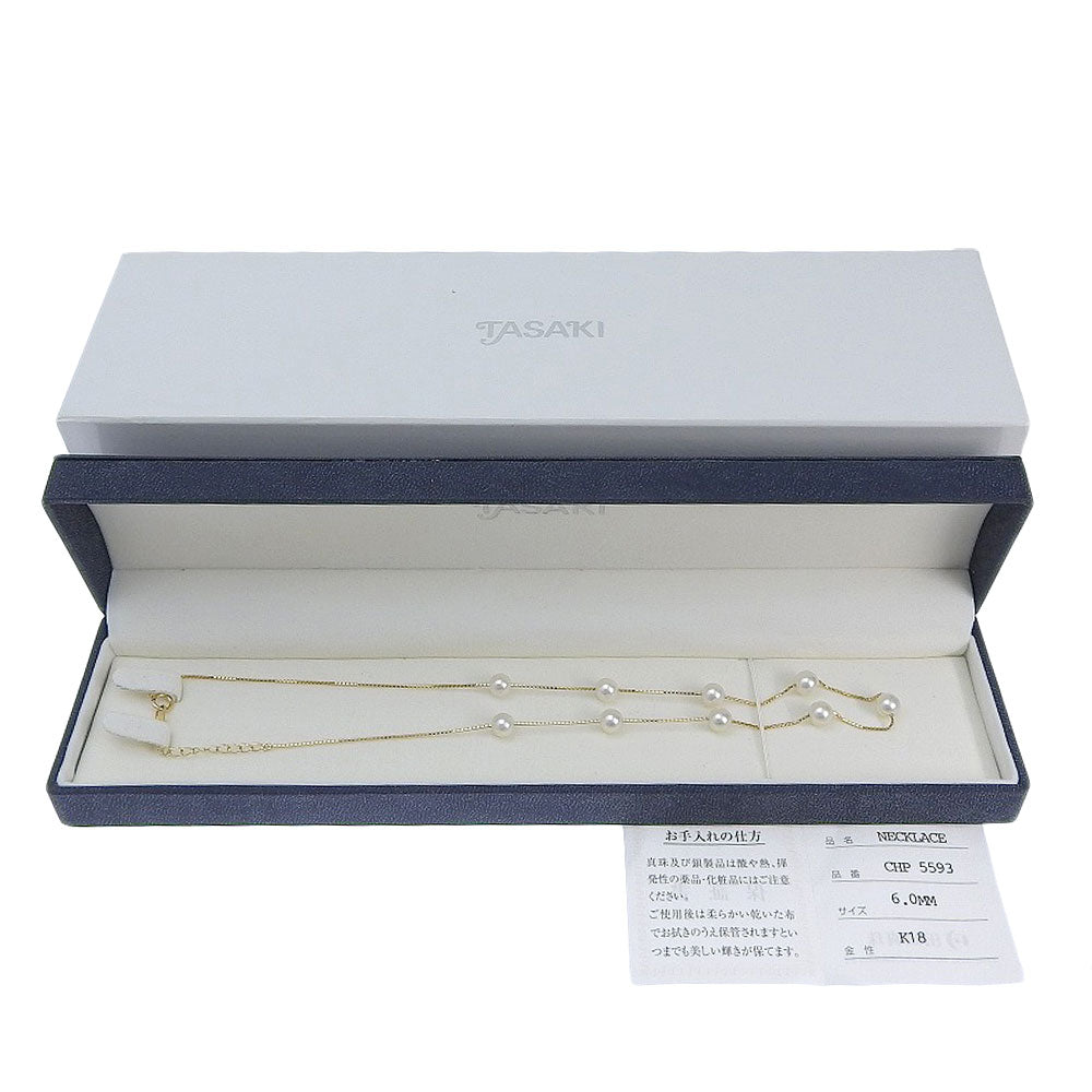 TASAKI Necklace K18 Yellow Gold, Pearl gold Pearl station Women Used Authentic