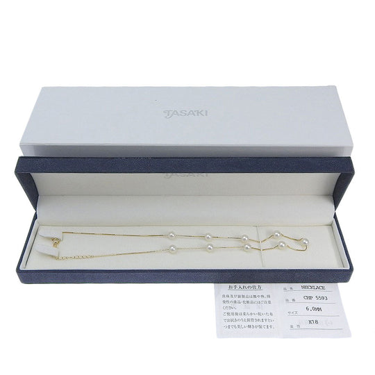 TASAKI Necklace K18 Yellow Gold, Pearl gold Pearl station Women Used Authentic