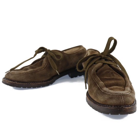 CHANEL Moccasin Suede Brown COCO Mark Women 36 Used Authentic