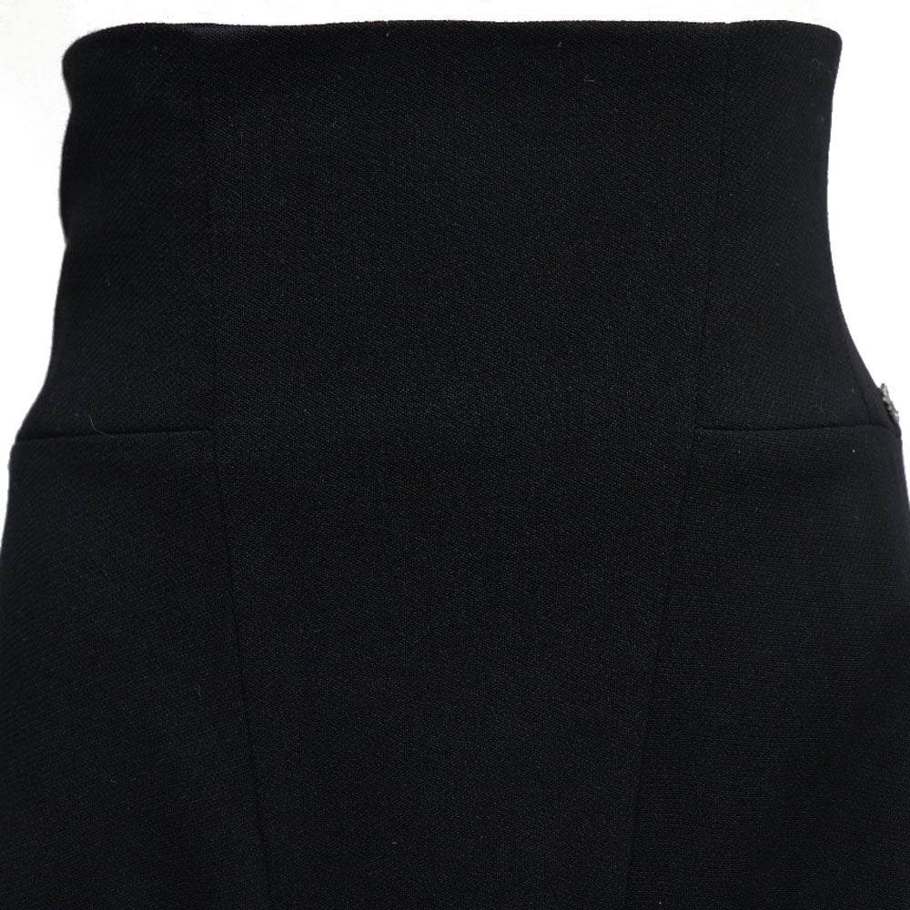 CHANEL skirt 08A P33857V12627 wool black high waist tight Women 38 Used Authentic