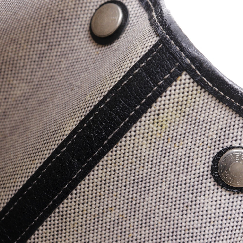 HERMES Tote Bag Tower ash Gray / black Garden party 36 PM Women Used Authentic