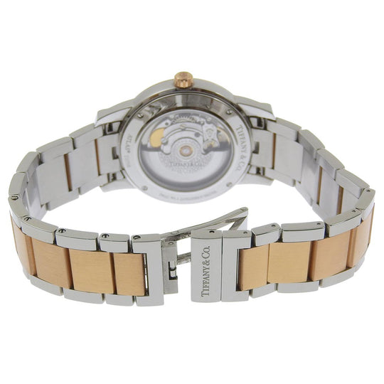TIFFANY&Co. Watches Mechanical Automatic Z1800.68.13A21A00A Stainless Steel, 18K Pink Gold Silver / Gold Date combination Atlas Dome White dial mens Used Authentic