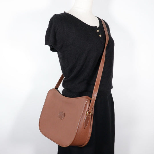 GUCCI Shoulder Bag 001.084.1036 Calfskin Brown Old Gucci Interlocking G Women Used Authentic