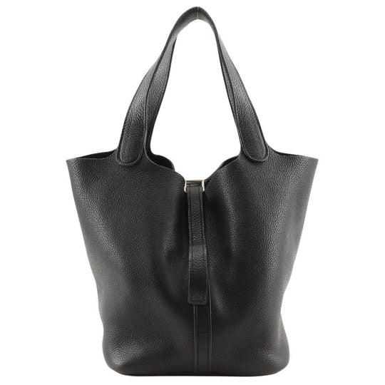 HERMES Handbag Taurillon Clemence black Picotan MM Women Used Authentic