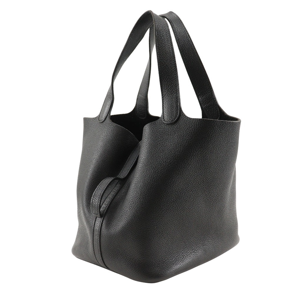 HERMES Handbag Taurillon Clemence black Picotan MM Women Used Authentic